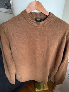 Massimo Dutti Men's Crewneck Sweater - Caramel Brown